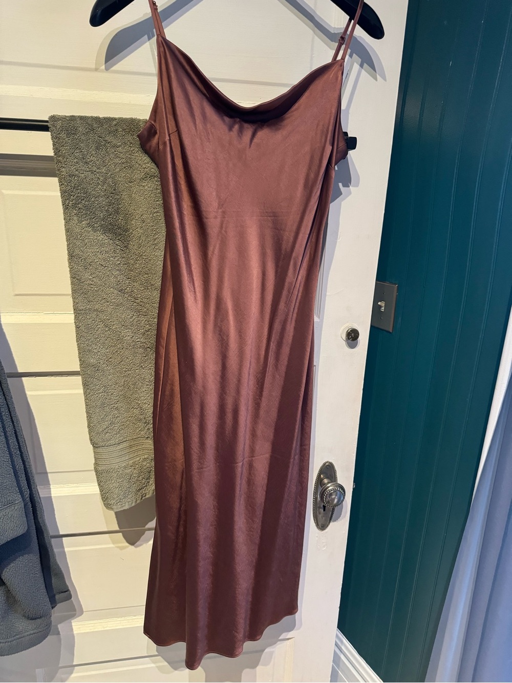 Express Mauve Satin Slip Midi Dress